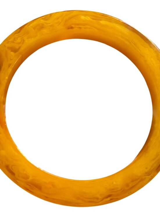 Unbranded Jewelry - Bakelite Bangle Bracelet Vintage 1940s Marbled Amber Butterscotch Yellow Jewelry